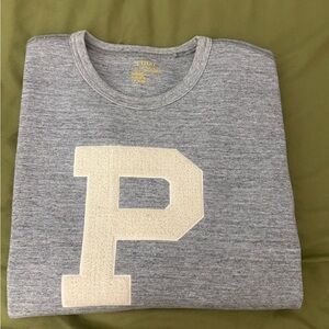 Polo by Ralph Lauren Gray Crewneck Sweater with Cream Letter